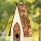preview thumbnail 11 of 32, Glitzhome 13"H Retro Wooden Distressed Garden Birdhouse - 4.5"L x 4.25"W x 13.25"H