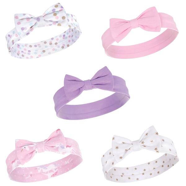 slide 1 of 1, Hudson Baby Infant Girl Cotton Headbands 5pk, Magical Unicorn, 0-24 Months - Magical Unicorn Magical Unicorn - 0-24 Months