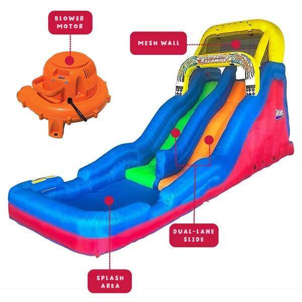 Banzai Double Drop Raceway 2 Lane Inflatable Outdoor Water Slide