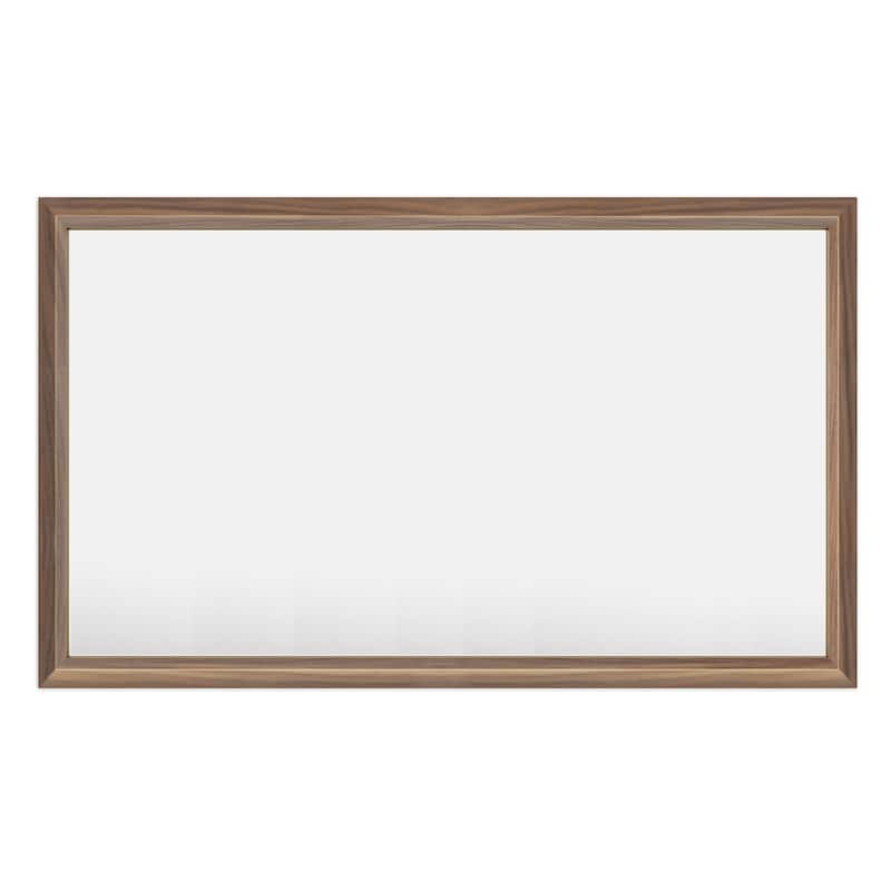 Beveled Metal Rectangle Framed Bathroom Vanity Tempered Glass Mirrors - 50" x 30" - Light Brown