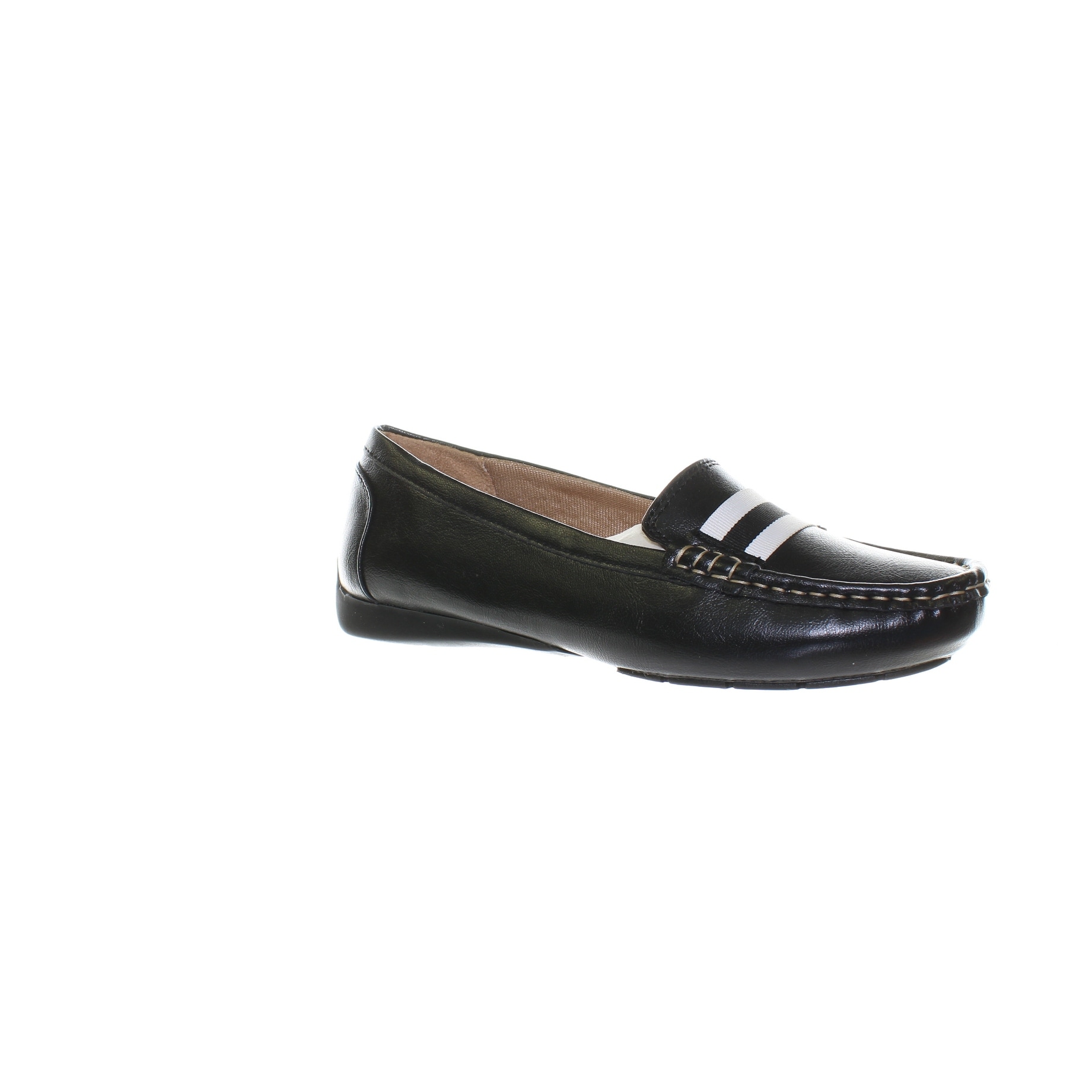 ladies black leather loafers size 6