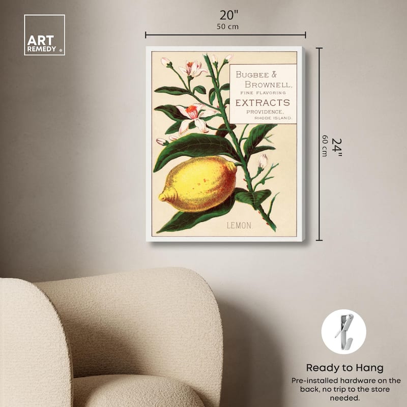 Lemon Canvas by Art Remedy, Gallery Wrapped