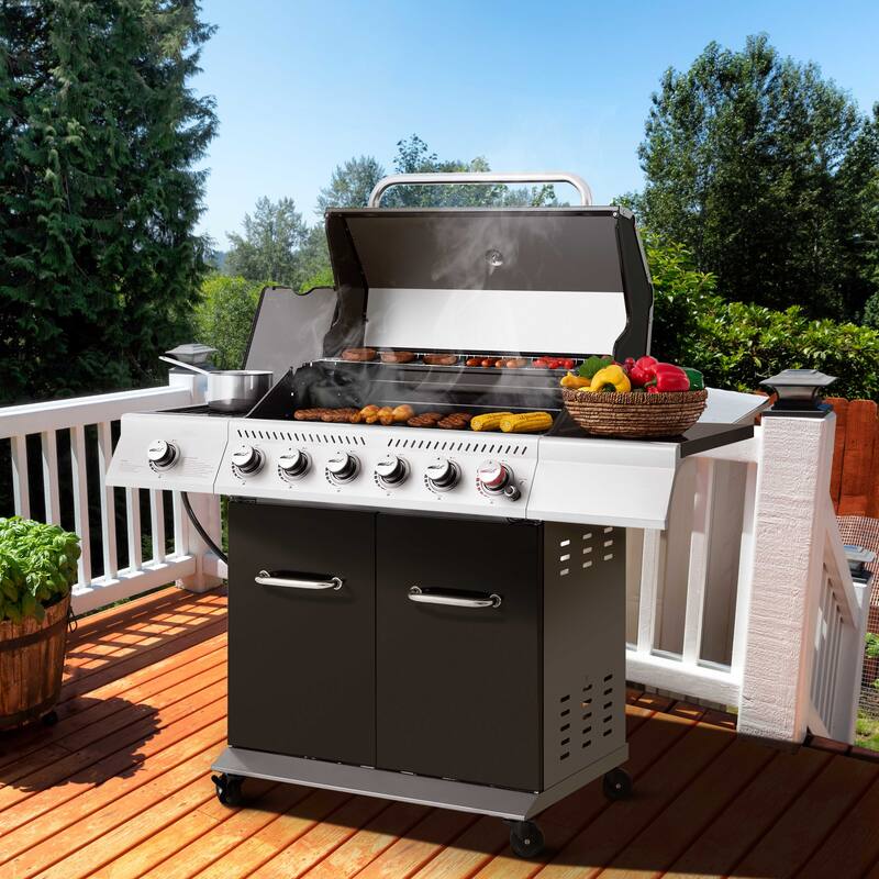 Royal Gourmet GA6402H Deluxe 6-Burner Gas Grill, Black