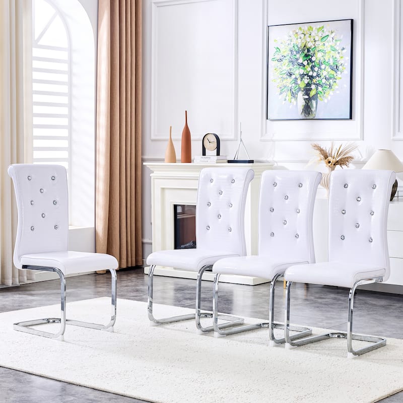 Dining Chair Side Chair Kitchen Chair Leisure Chair Lounge Chair Office Chair White Silver Armless Chair