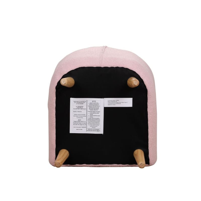 Aria Home Pink Kids Club Chair Plush Teddy Fabric Armchair for Kids