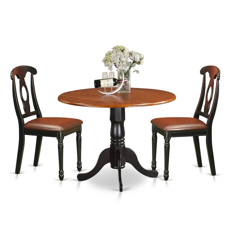 Modern Kitchen Table Set - 3 Piece Dining Set - Asian Hardwood Table & Chairs