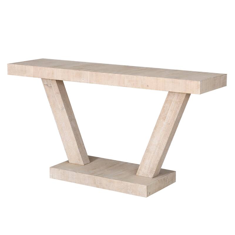 Roomfitters 60" Farmhouse Entryway Bench, Distressed Wood Storage Cabinet with 2 Tiers for Hallway