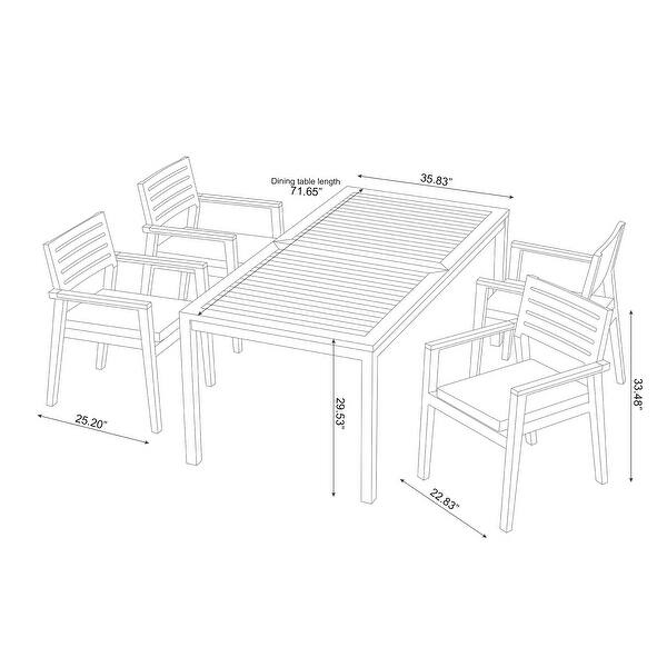 NewAge Products Outdoor Furniture Rhodes 5 Piece Patio Dining Set with 72 in. Table