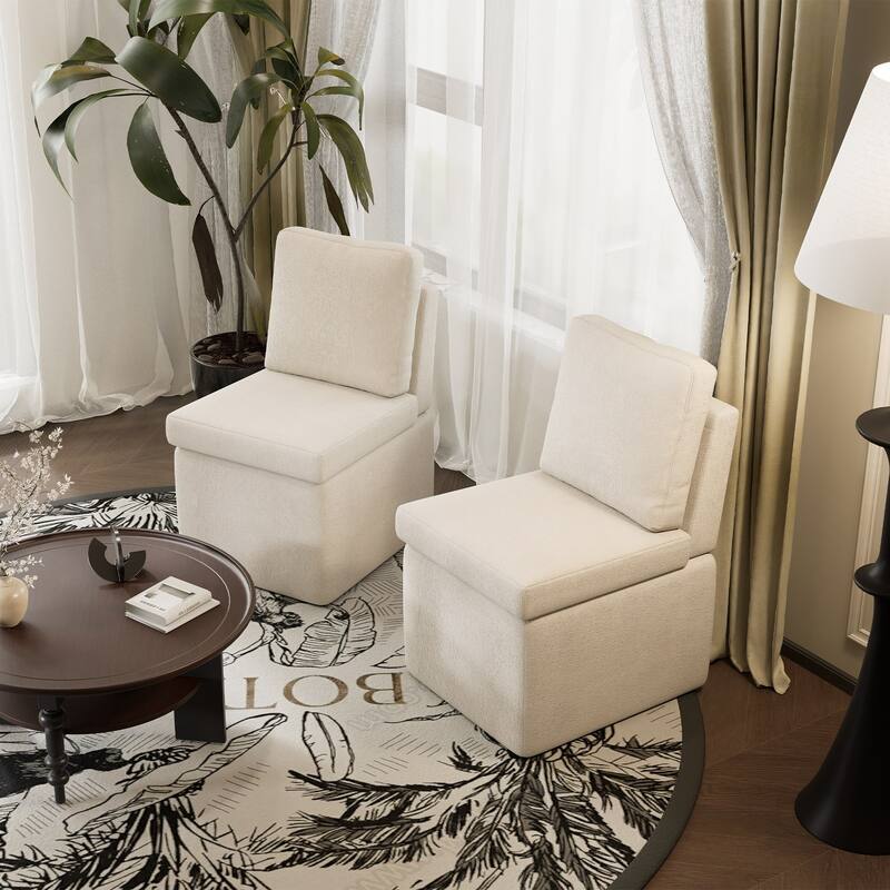 Modern Upholstered Dining Chair with Storage