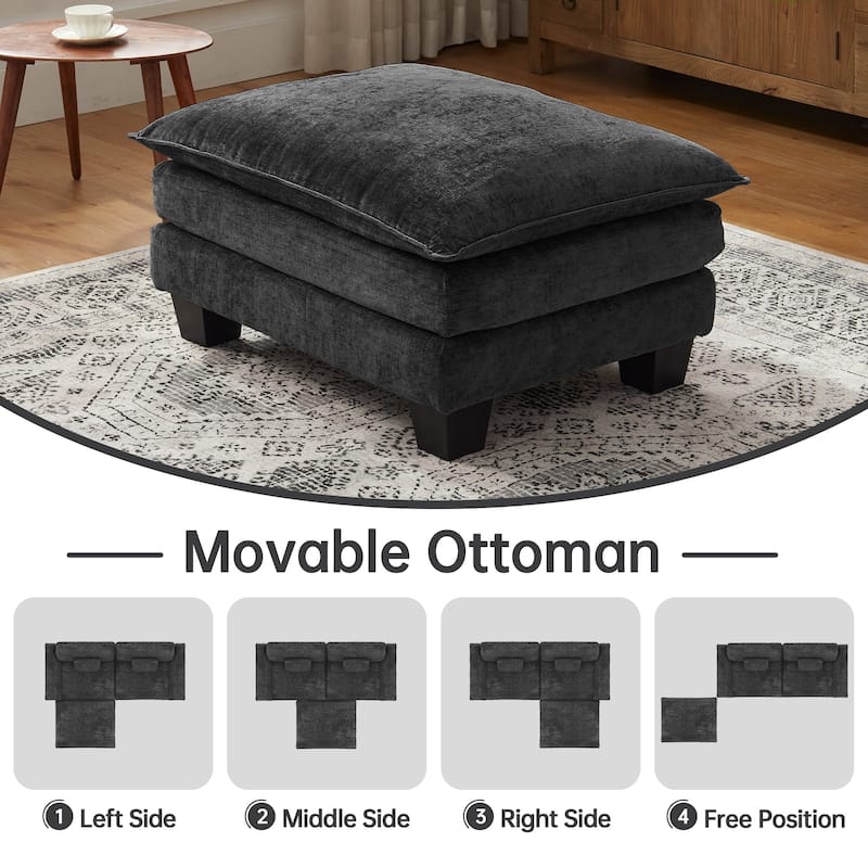 Modular Sectional Sofa, Comfy Cloud Couch Sectional Sofa with Ottoman, Deep Seat Sofa Sleeper for Living Room