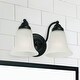 preview thumbnail 3 of 5, 2-light 12-inch Vanity Fixture w/ White Faux Alabaster Glass