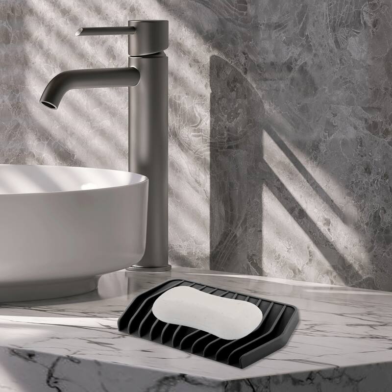 Waterproof Waterfall Soap Holder for Bathroom 1 Pc - Black - 6.1"x3.54"x0.59"