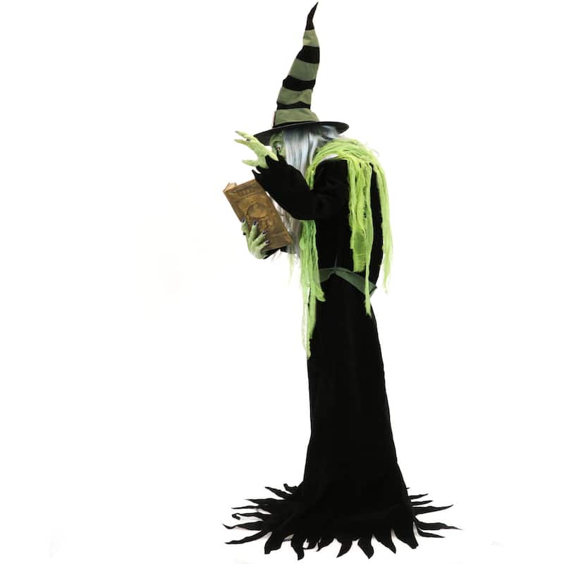 Haunted Hill Farm 6-Ft. Tall Motion-Activated Enchantress Witch, Premium Talking Halloween Animatronic, Plug-In