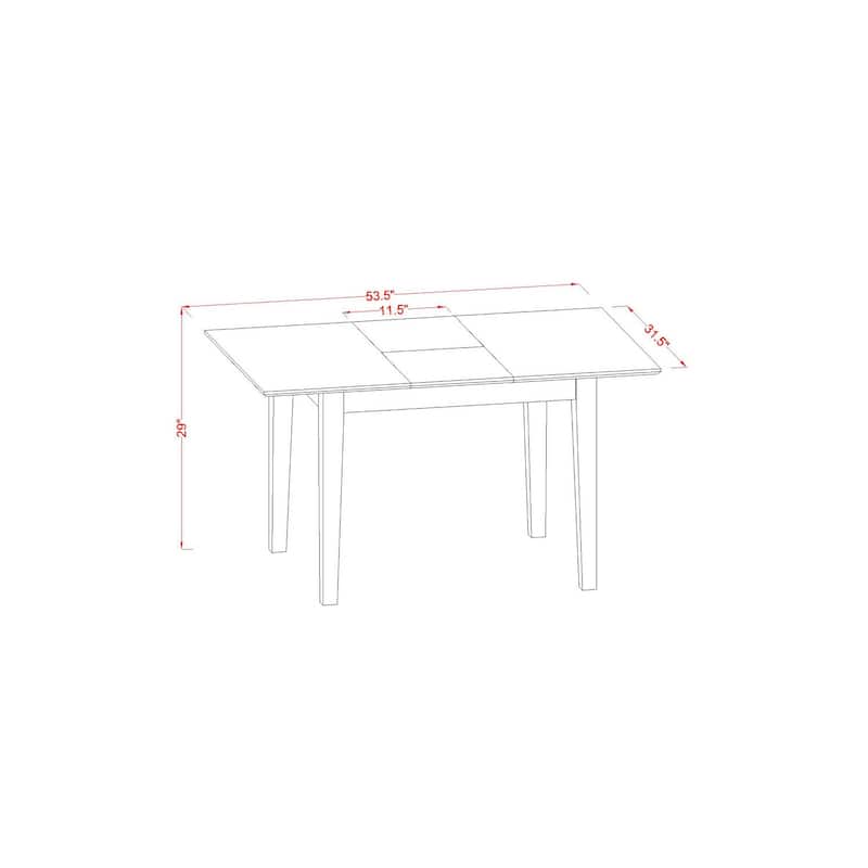 Retro Dinette Set - Wooden Dining Table with Chairs, 42-54L x 32W - Renaissance Style Table Set