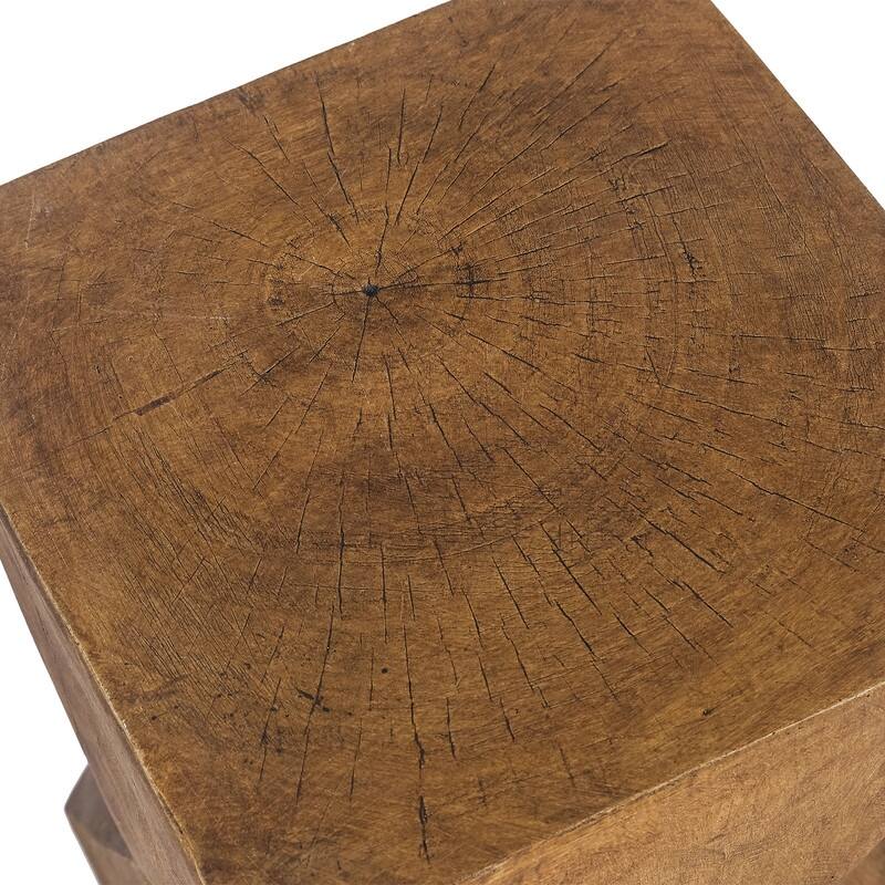 Adeco Concrete Accent Table Modern Outdoor Side Table