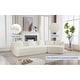 preview thumbnail 9 of 14, Creamy White Upholstered Sectional Sofa Modular 3 Seat Curved Sofa Couch - 3 Seater