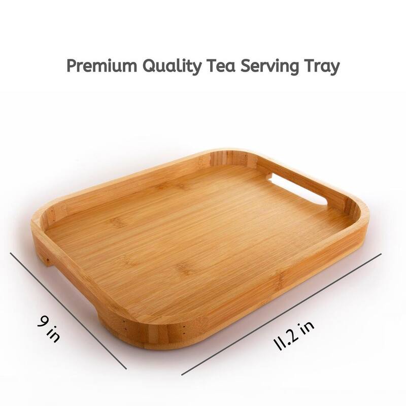 Serving Tray, Breakfast Tray, Organic Bamboo, Tea Lovers Gift, Sustainable Gift Bed Bath