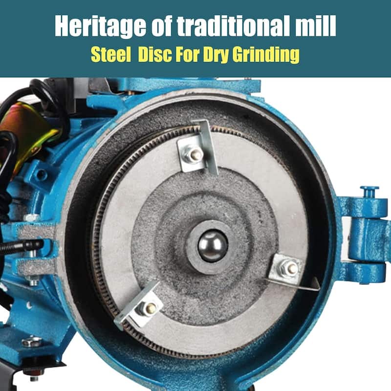 DoCred Electric Grinder Mill, Wet and Dry Cereals Grinder w/Funnel