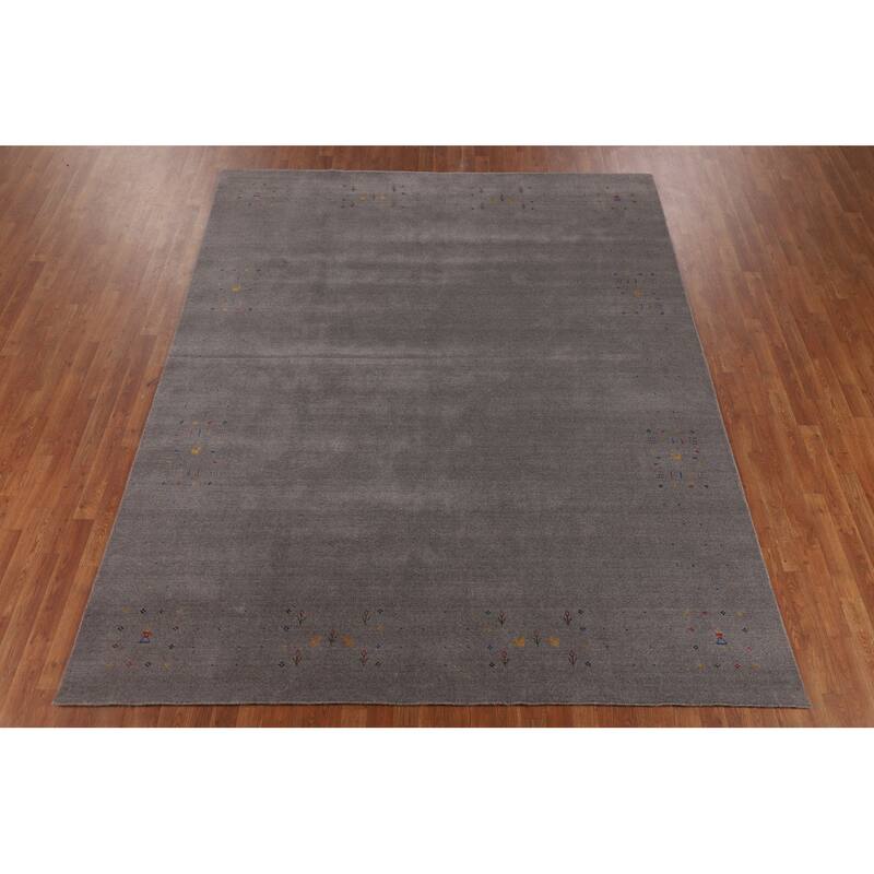 Tribal Gabbeh Indian Area Rug Handmade Wool Carpet - 8'0"x 9'11"