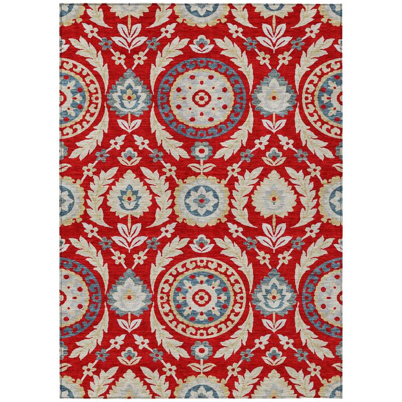 HomeRoots Floral Transitional Rectangle Outdoor Rug