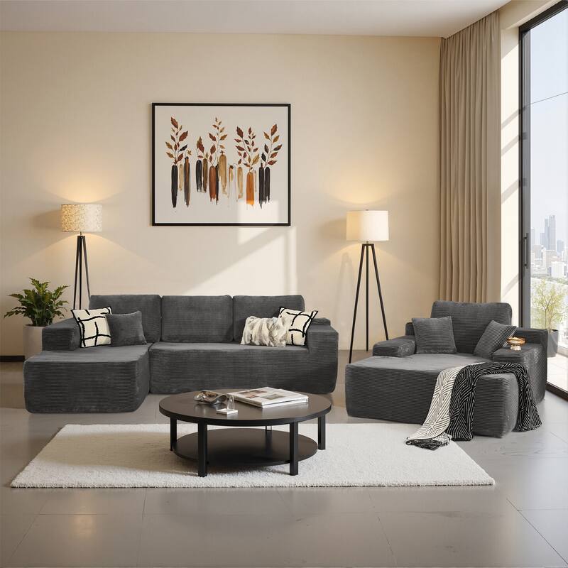 ​​OVIOS Modern Minimalist No-Assembly Living Room Set​