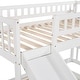 preview thumbnail 5 of 7, Twin over Twin White Bunk Bed with Stairway, Two Drawers and Slide