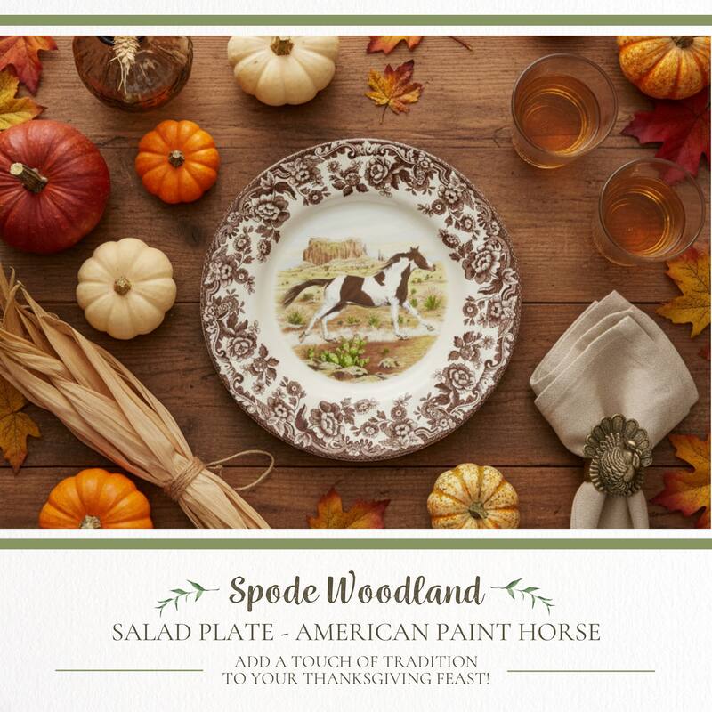 Spode Woodland Horse Motif Salad Plate - 8x8