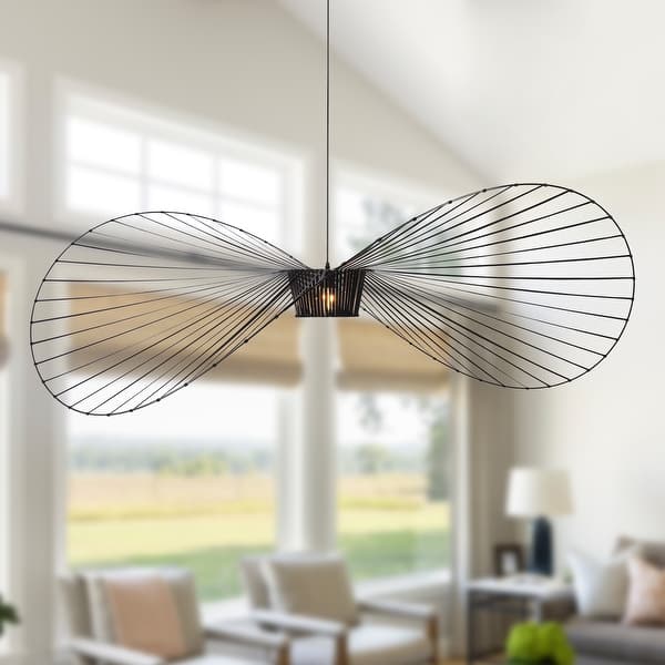 slide 2 of 17, Vertigo 1-Light Black or Dark Brown Designer Modern Chandelier Large Pendant Light - N/A