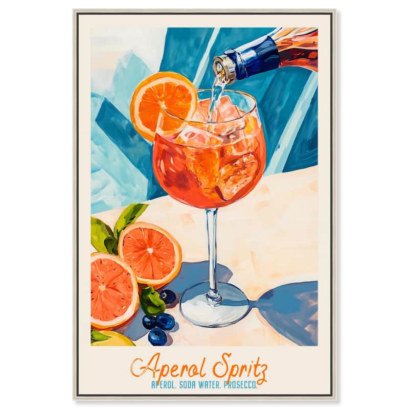 Aperol Spritz Recipe Poster Canvas by Art Remedy - Silver - 10" x 15"