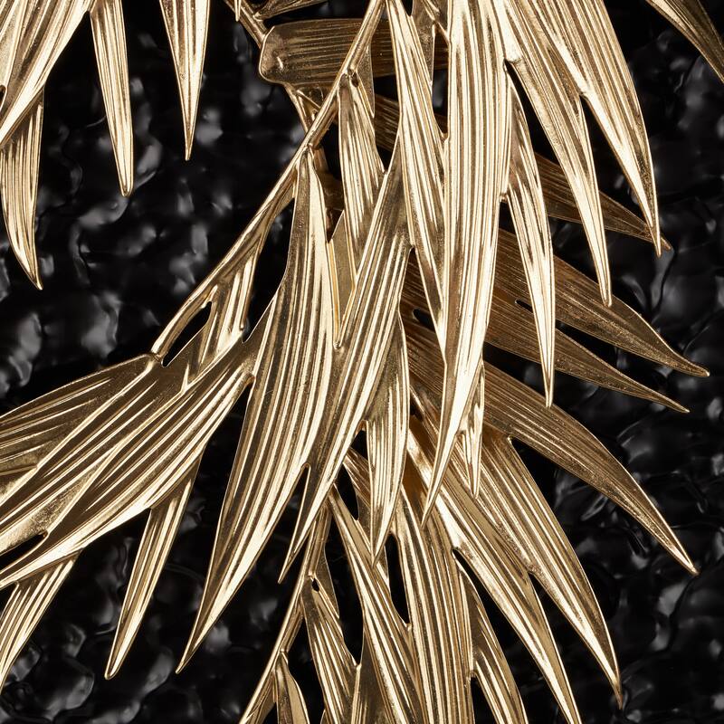 Black Metal Abstract Home Wall Decor with Gold Accents (Set of 3)