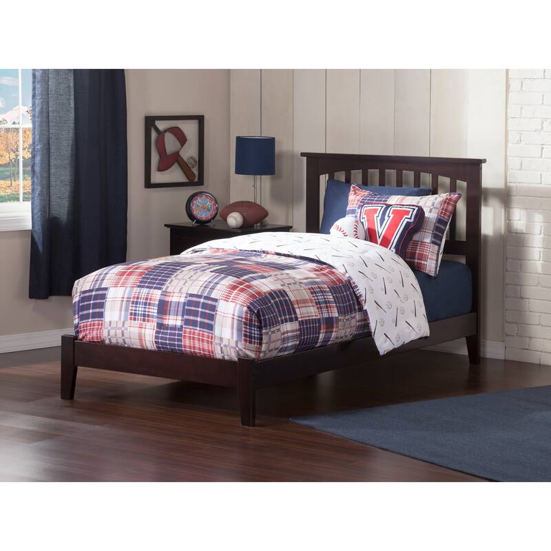 Classic Platform Bed - Twin Size, Hardwood Frame, Espresso Finish, Modern Bedroom Furniture