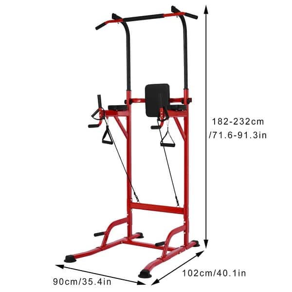 Dip Stand Station Full Body Power Tower Height Adjustable Drawstring ...