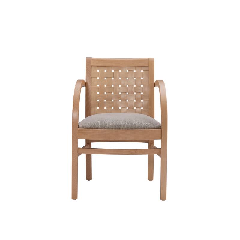 Linon Lanada Woven White Arm Chair