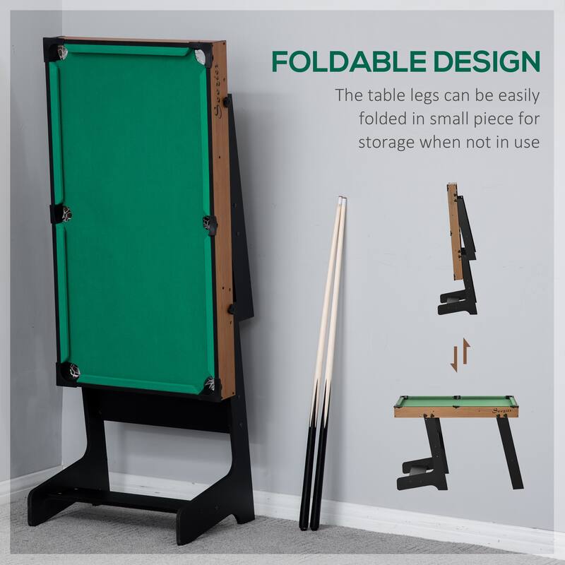 Soozier 38'' Foldable Mini Billiards Tabletop Game, Pool Table Set Fun for Whole Family Game Room Man Cave