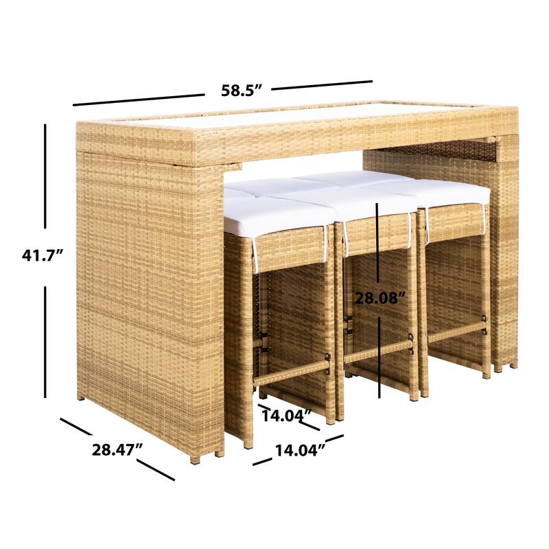 SAFAVIEH Yahaira 7-Piece Outdoor Patio Dining Set - 59Wx28Dx42H