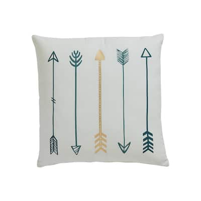Gyldan White/Teal/Gold Pillow