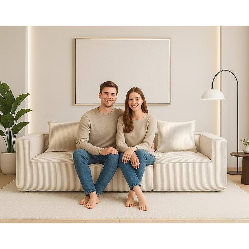 Multi person modular compression sofa that can be freely combined-33005-3 - Beige