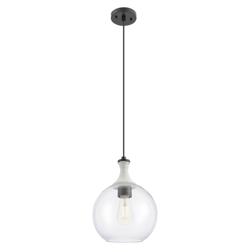 Innovations Lighting Downtown Urban - Astor - 1 Light 10" Rope Detailed Cord Hung Mini Pendant - Clear Shade/Matte Black