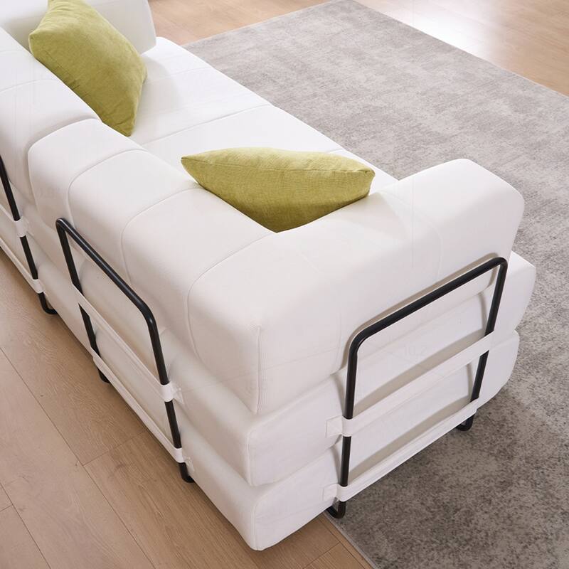 Versatile Convertible Sofa Bed with Plush Pillows for Any Living Space