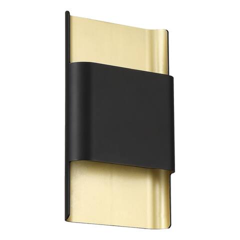 Beacon 1-light Black and Gold LED Wall Sconce