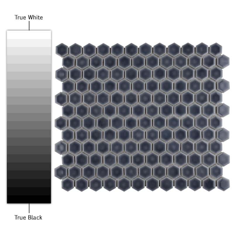 Merola Tile Hudson 1" Hex Storm Grey 11-7/8" x 13-1/4" Porcelain Mosaic Floor and Wall Tile
