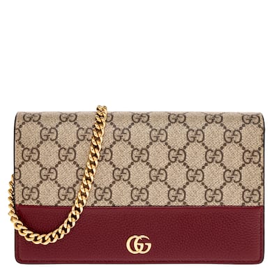 Gucci Bi-Color GG Marmont Wallet on Chain