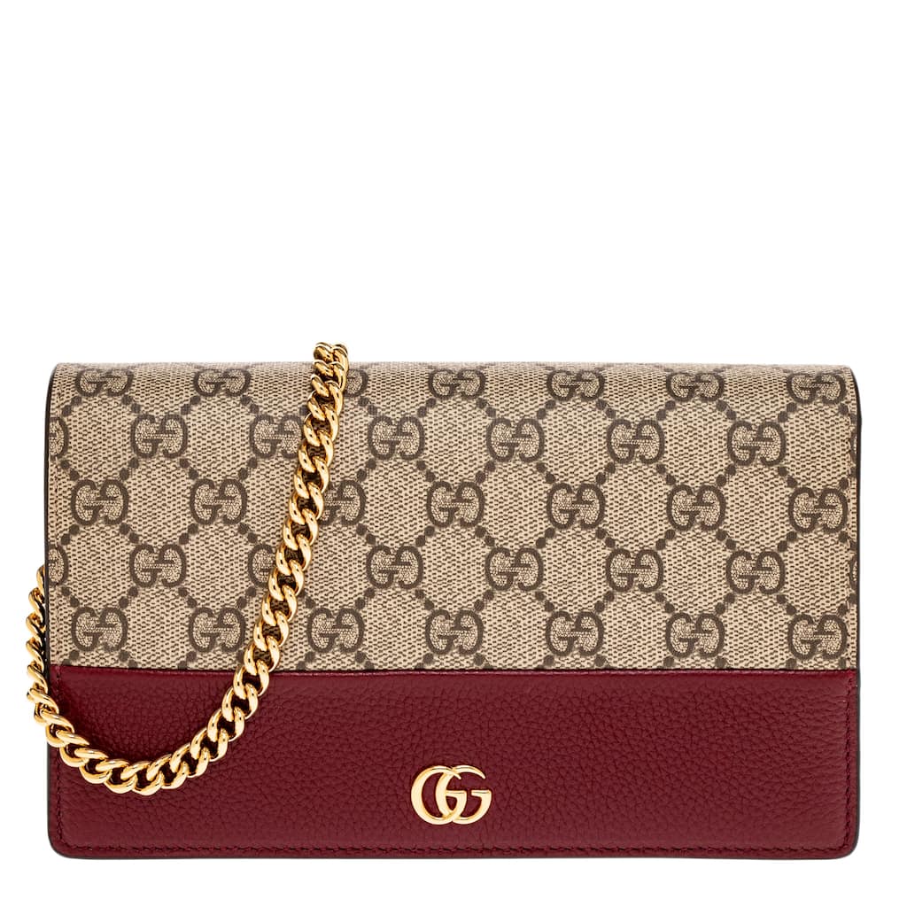 Gucci Bi-Color GG Marmont Wallet on Chain