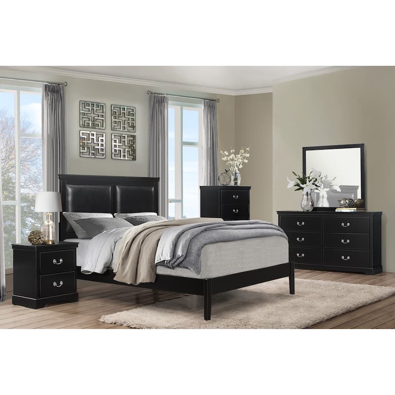 1pc Classic Traditional 2 Drawers Nightstand
