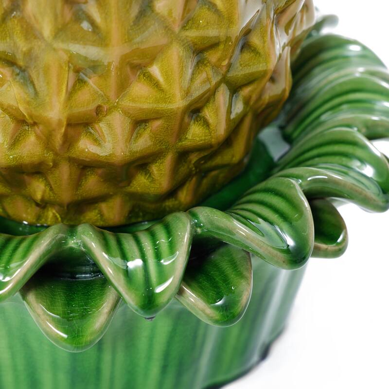 Pineapple Ceramic Indoor/Outdoor 17.1-In Tall Tabletop Fountain