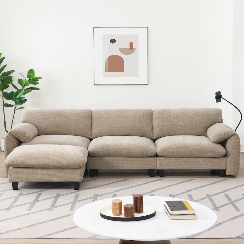 108 Inch Modular Sectional Sofa - Light Khaki