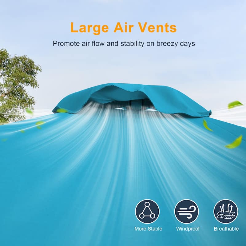 LIVOOSUN 10 x 6.5ft Outdoor Market Patio Umbrella w/Tilt and Crank