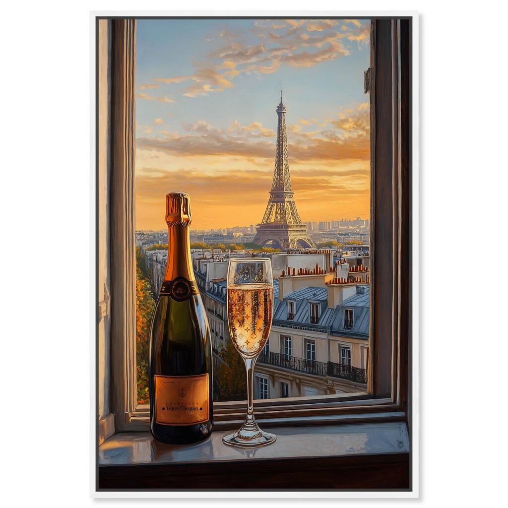 Classy Drink in Paris Canvas by Art Remedy