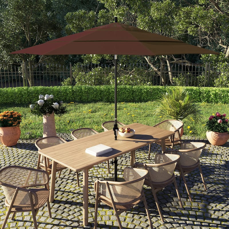 California Umbrella 11' Rd. Alum/Fiberglass Rib Patio Umb,Crank Lift/Collar Tilt, Dbl Wind Vent, Black Finish, Sunbrella Fabric - Bay Brown