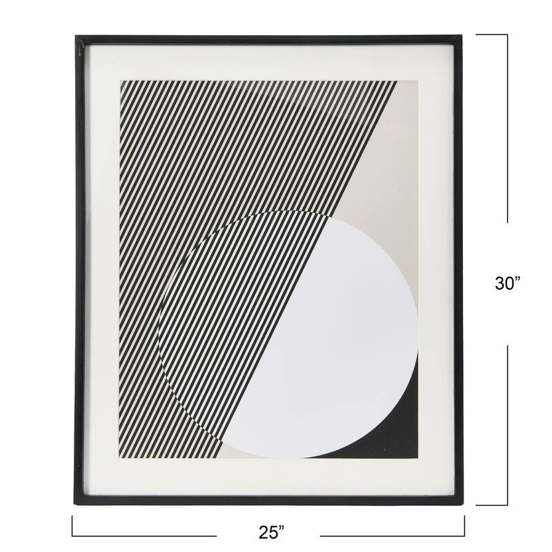 Abstract Deco Print with Wood Frame - Black